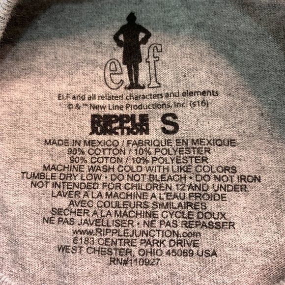 Unisex Small Elf Christmas Movie T-Shirt Ripple Juntion 1970 Will Ferrell EUC 19 - Picture 6 of 6